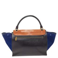 Pre Owned Celine Multicolor Calfhair and Leather Medium Trapeze Bag