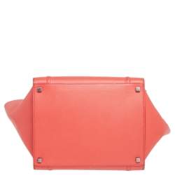 Pre Owned Celine Orange Leather Medium Phantom Luggage Tote