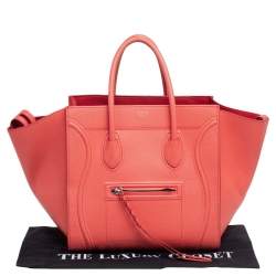 Pre Owned Celine Orange Leather Medium Phantom Luggage Tote