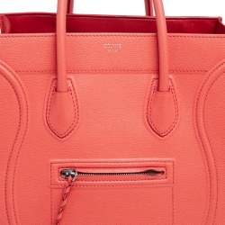Pre Owned Celine Orange Leather Medium Phantom Luggage Tote