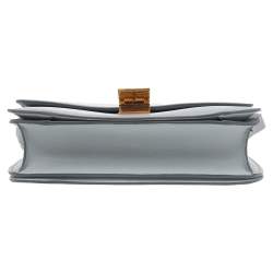 Pre Owned Celine Grey Leather Medium Classic Box Shoulder Bag