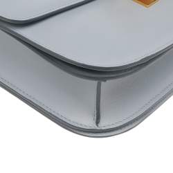 Pre Owned Celine Grey Leather Medium Classic Box Shoulder Bag