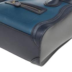 Pre Owned Celine Tri Color Leather Nano Luggage Tote