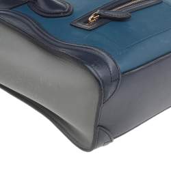 Pre Owned Celine Tri Color Leather Nano Luggage Tote