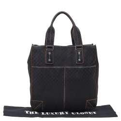 Pre Owned Celine Black Macadam Canvas And Leather Tote