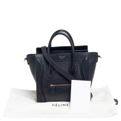 Pre Owned Céline Black Leather Nano Luggage Tote