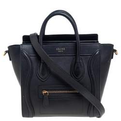 Pre Owned Céline Black Leather Nano Luggage Tote