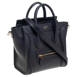 Pre Owned Céline Black Leather Nano Luggage Tote