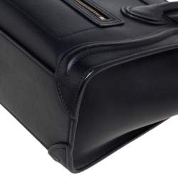 Pre Owned Céline Black Leather Nano Luggage Tote