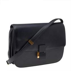 Pre Owned Celine Black Leather Medium Classic Box Shoulder Bag