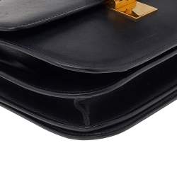 Pre Owned Celine Black Leather Medium Classic Box Shoulder Bag