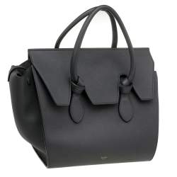 Pre Owned Celine Grey Leather Mini Tie Tote