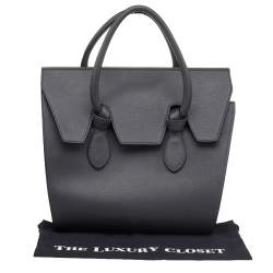 Pre Owned Celine Grey Leather Mini Tie Tote