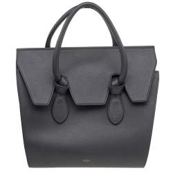 Pre Owned Celine Grey Leather Mini Tie Tote