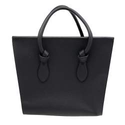 Pre Owned Celine Grey Leather Mini Tie Tote
