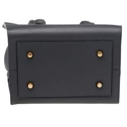 Pre Owned Celine Grey Leather Mini Tie Tote