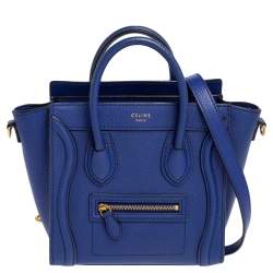 Pre Owned حقيبة يد توتس سيلين نانو لاغيدج جلد أزرق