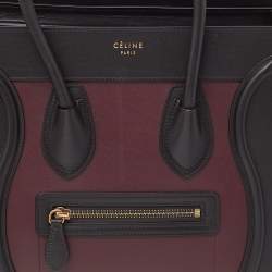 Pre Owned Celine Tri Color Leather Micro Luggage Tote