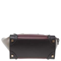 Pre Owned Celine Tri Color Leather Micro Luggage Tote