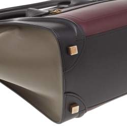 Pre Owned Celine Tri Color Leather Micro Luggage Tote