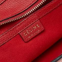 مملوكة مسبقًا Céline Red Grained Leather Nano Luggage Tote