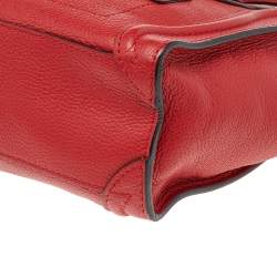 مملوكة مسبقًا Céline Red Grained Leather Nano Luggage Tote