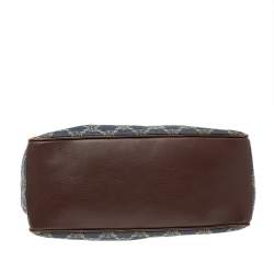 Pre Owned Celine Blue/Brown Macadam Denim And Leather Boogie Tote