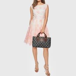 Pre Owned Celine Blue/Brown Macadam Denim And Leather Boogie Tote