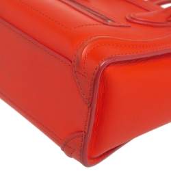 Pre Owned Céline Orange Leather Nano Luggage Tote
