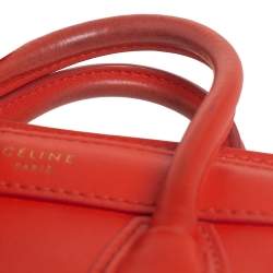 Pre Owned Céline Orange Leather Nano Luggage Tote