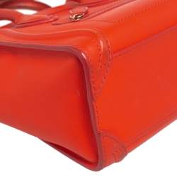 Pre Owned Céline Orange Leather Nano Luggage Tote
