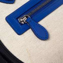 Pre Owned Celine Tricolor Leather and Canvas Micro Luggage Tote