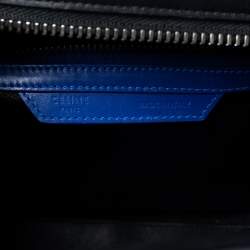 Pre Owned Celine Tricolor Leather and Canvas Micro Luggage Tote