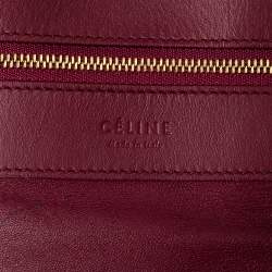 Pre Owned Celine Burgundy/Navy Blue Leather Horizontal Cabas Tote