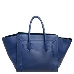 مملوكة مسبقًا Celine Navy Blue Leather Medium Phantom Luggage Tote 