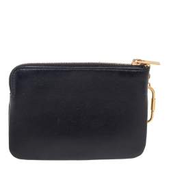 Pre Owned Celine Black Leather Solo Coin Purse