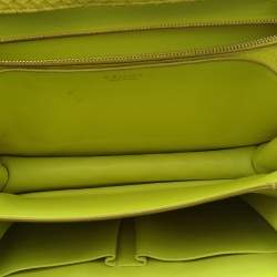 Celine Neon Yellow Python Leather Medium Box Shoulder Bag
