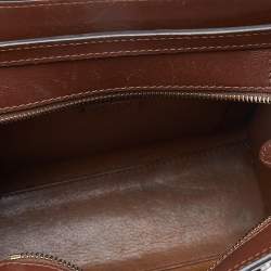 Pre Owned Celine Brown Leather Mini Luggage Tote