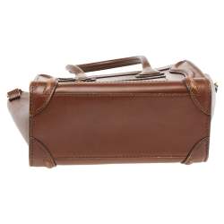 Pre Owned Celine Brown Leather Mini Luggage Tote