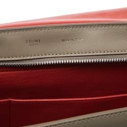 Pre Owned Celine Tricolor Leather and Suede Medium Trapeze Bag