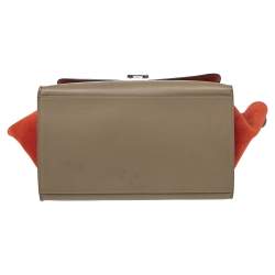 Pre Owned Celine Tricolor Leather and Suede Medium Trapeze Bag