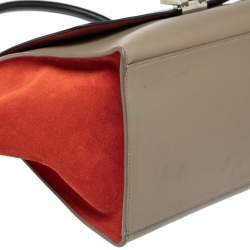 Pre Owned Celine Tricolor Leather and Suede Medium Trapeze Bag