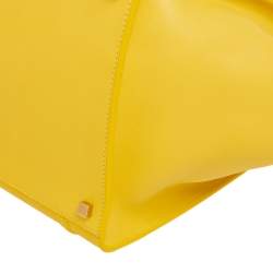 Pre Owned Celine Yellow Leather Medium Phantom Luggage Tote 