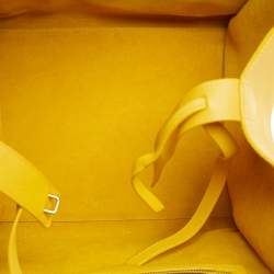 Pre Owned Celine Yellow Leather Medium Phantom Luggage Tote 