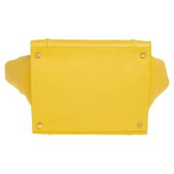 Pre Owned Celine Yellow Leather Medium Phantom Luggage Tote 