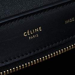 Pre Owned Celine Multicolor Leather And Suede Medium Trapeze Top Handle Bag