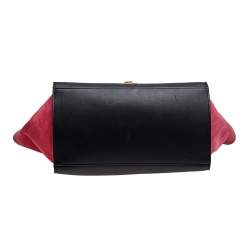 Pre Owned Celine Multicolor Leather And Suede Medium Trapeze Top Handle Bag
