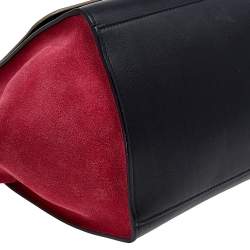 Pre Owned Celine Multicolor Leather And Suede Medium Trapeze Top Handle Bag