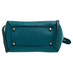 Pre Owned Celine Green Leather Small Belt Top Handle Bag