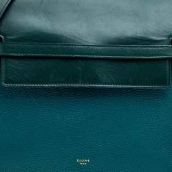 Pre Owned Celine Green Leather Small Belt Top Handle Bag